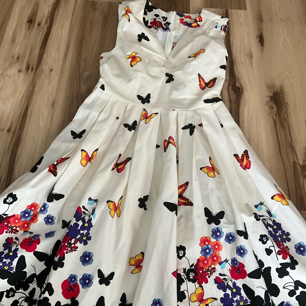 Belle Poque Women's Sleeveless Vintage Dress Fitted Bodice Full Skirt Size S